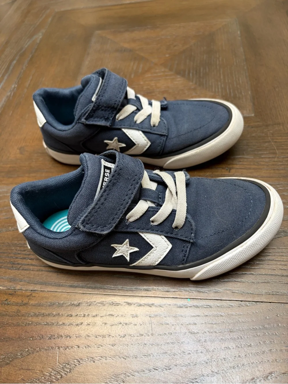 Converse All Star Comfort Cushion Navy Blue Hook & Loop Sneakers Youth Size 13